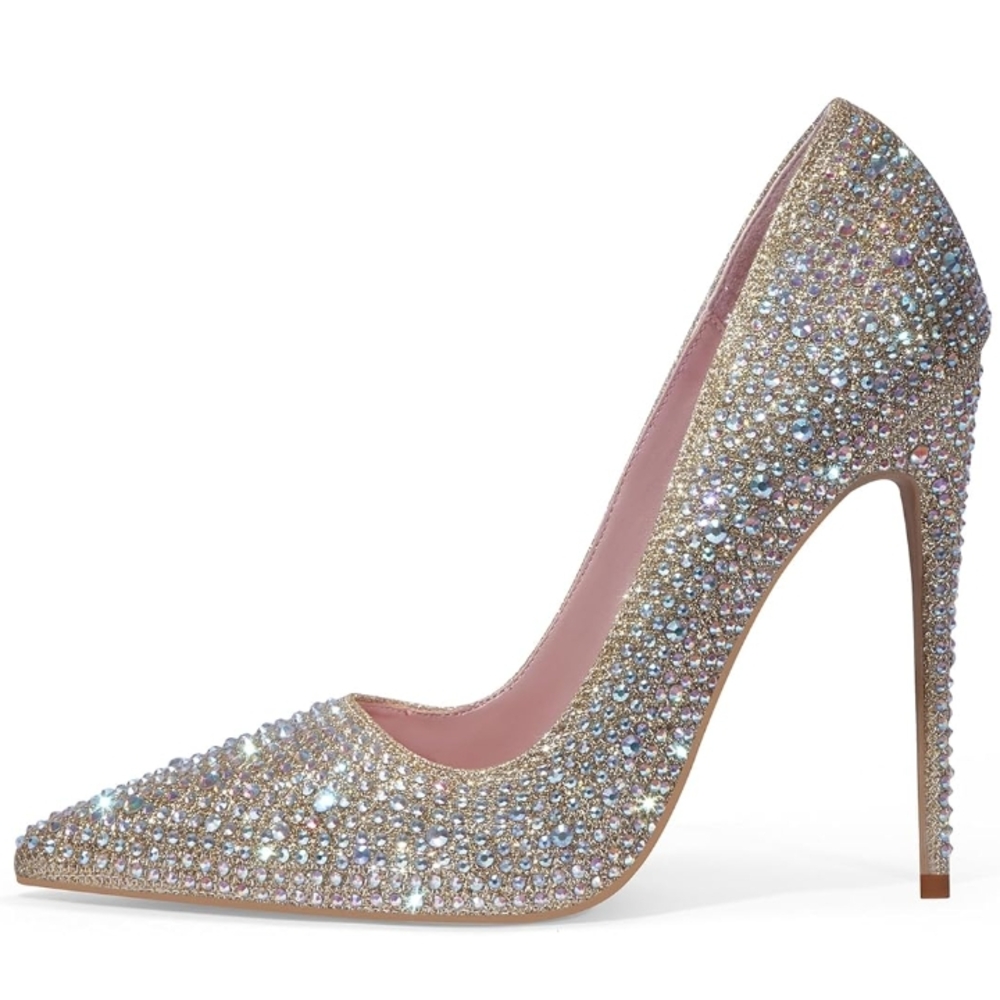 Silver Rhinestone High Heels - Picture 3 of 5